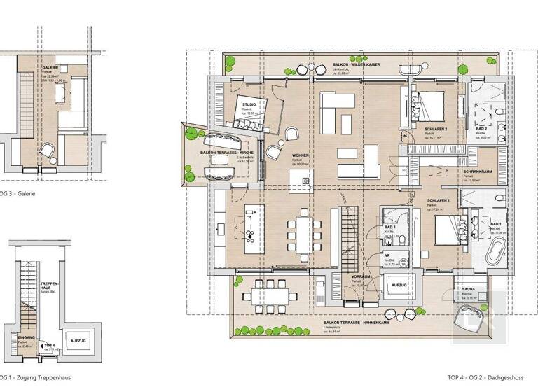 Penthouse zum Kauf - Erstbezug 4.550.000 € 4,5 Zimmer 215 m² 3. Geschoss Reith bei Kitzbühel 6370
