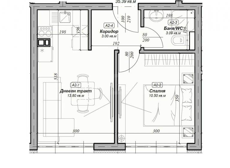 Studio zum Kauf 95.000 € 2 Zimmer 45,2 m² Varna