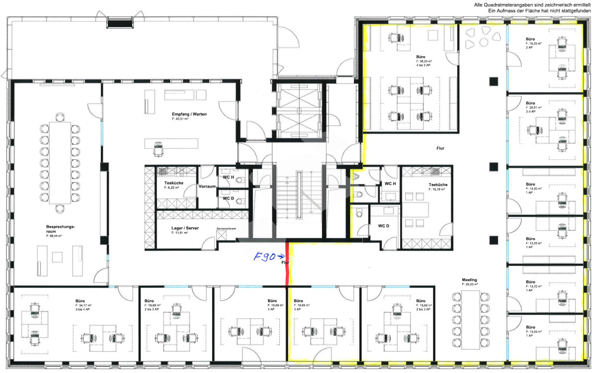 Bürofläche zur Miete provisionsfrei 17,50 € 1.211 m²<br/>Bürofläche Unterrath Düsseldorf 40468