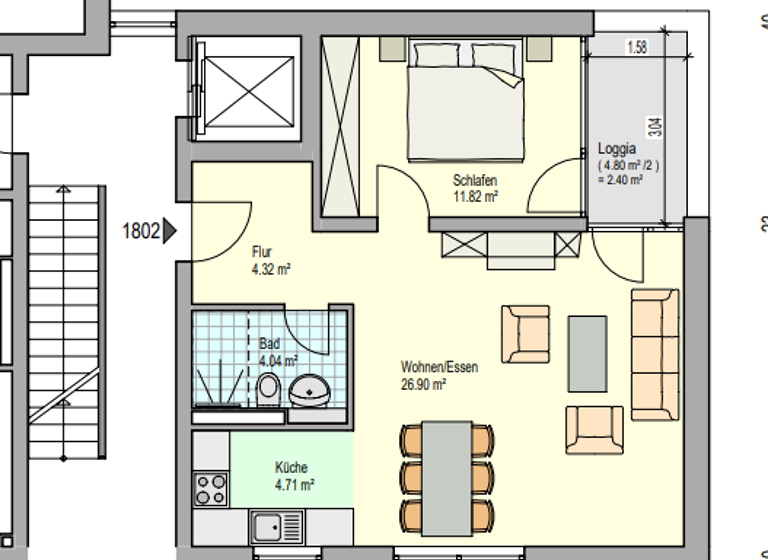 Wohnung zur Miete 795 € 2 Zimmer 54,8 m²<br/>Wohnfläche 1.<br/>Geschoss ab sofort<br/>Verfügbarkeit Stuttgarter Straße 18 Reichenbach an der Fils 73262