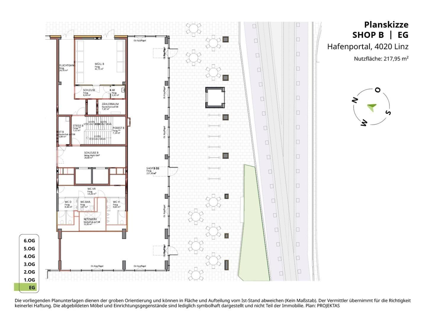 Café/Bar zur Miete 4.359 € 218 m²<br/>Gastrofläche Industriezeile Lustenau Linz 4020