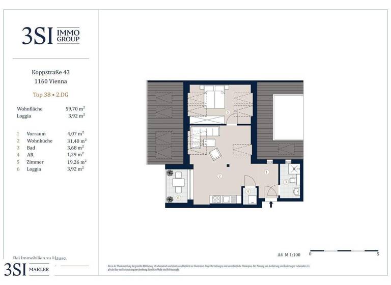 Wohnung zum Kauf - Erstbezug 465.000 € 2 Zimmer 59,7 m² 2. Geschoss Koppstraße 43 Wien 1160
