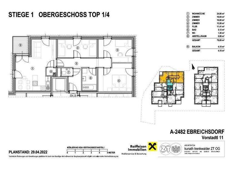 Wohnung zum Kauf 228.000 € 4 Zimmer 79,1 m² 1. Geschoss Ebreichsdorf 2483