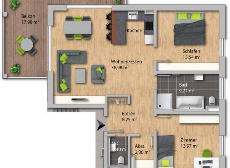 Wohnung zur Miete 1.537 € 3 Zimmer 96 m² 2. Geschoss frei ab sofort Markgrafenstr. 26a Grenzach Grenzach-Wyhlen 79639