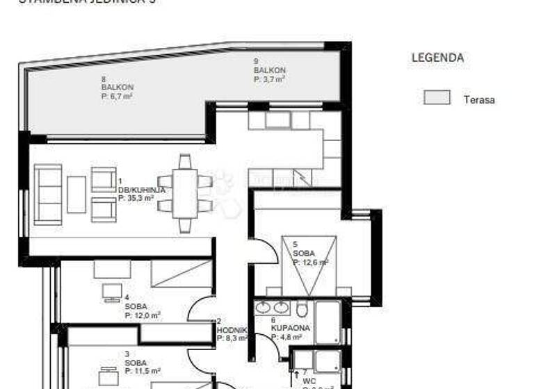 Wohnung zum Kauf 306.830 € 4 Zimmer 100 m² 1. Geschoss Varazdin