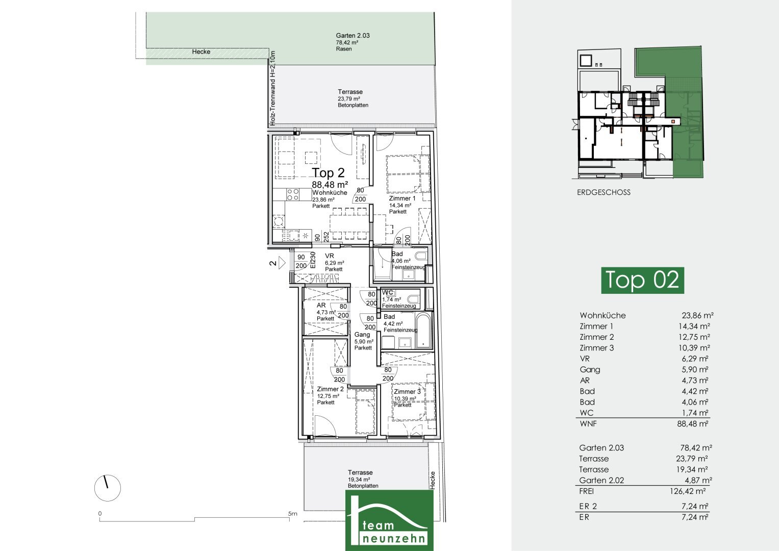 Wohnung zum Kauf provisionsfrei 494.910 € 4 Zimmer 88,1 m²<br/>Wohnfläche EG<br/>Geschoss Gartenheimstraße 45-47 Wien 1220