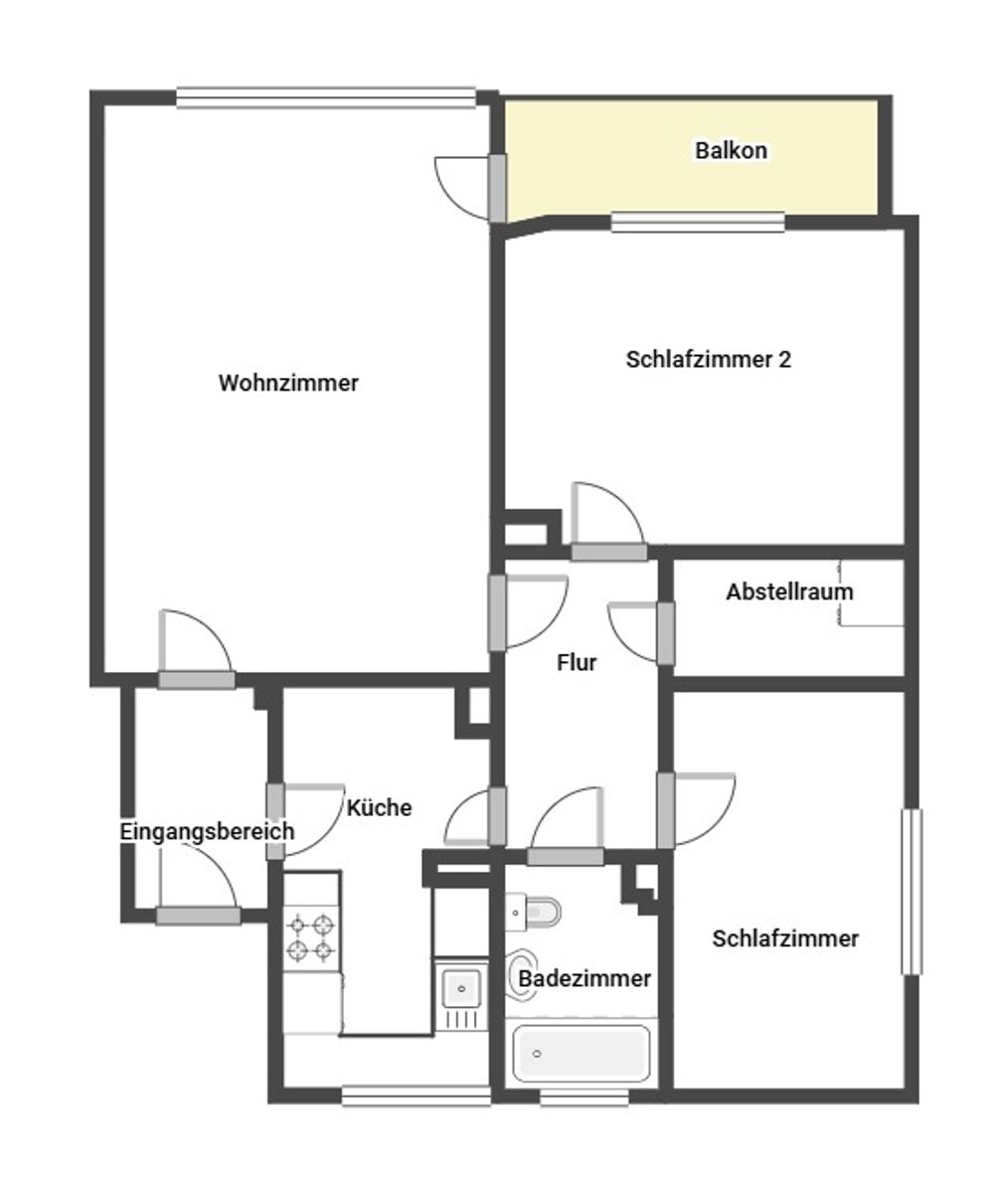 Immobilie zum Kauf als Kapitalanlage geeignet 298.000 € 3 Zimmer 75 m²<br/>Fläche Rath Düsseldorf 40470