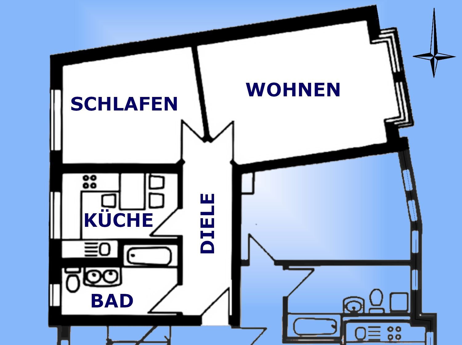 Wohnung zur Miete 320 € 2 Zimmer 61,6 m²<br/>Wohnfläche 2.<br/>Geschoss Grüne Linde 21 Greiz Greiz 07973