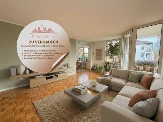 Wohnung zum Kauf 315.000 € 3 Zimmer 79 m² 1. Geschoss frei ab sofort Rudow Berlin 12355