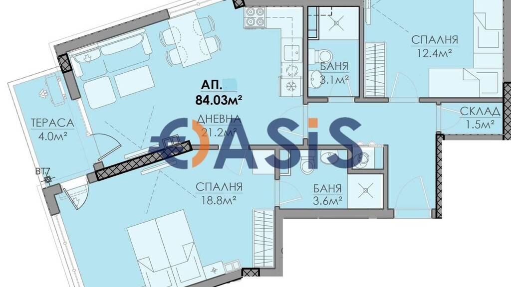 Studio zum Kauf provisionsfrei 104.969 € 3 Zimmer 100 m² 4. Geschoss ulitsa "Oktomvri" 10? ???????? 8016