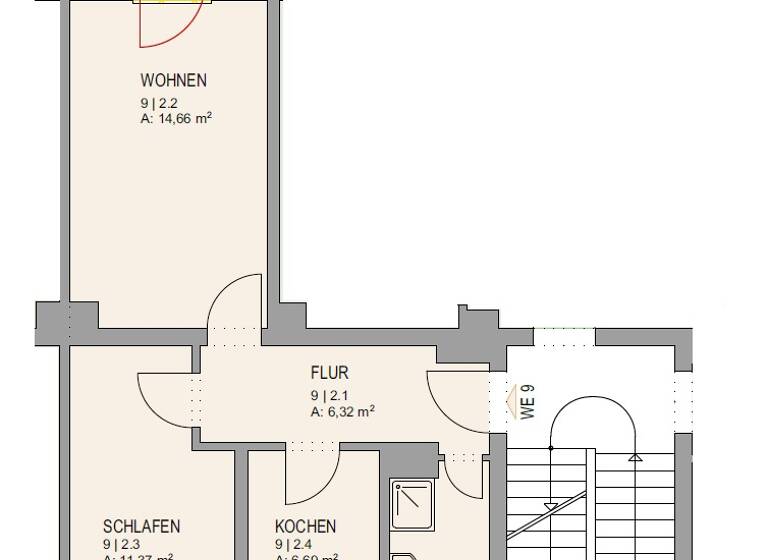Wohnung zur Miete 375 € 2 Zimmer 44,7 m² 2. Geschoss frei ab 01.08.2026 Linkelstraße 36 Wahren Leipzig 04159