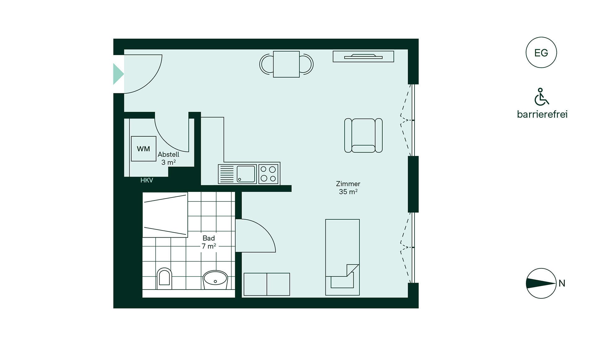 Wohnung zum Kauf provisionsfrei 189.900 € 1 Zimmer 45,2 m²<br/>Wohnfläche EG<br/>Geschoss Werftstraße 8 Germersheim Germersheim 76726