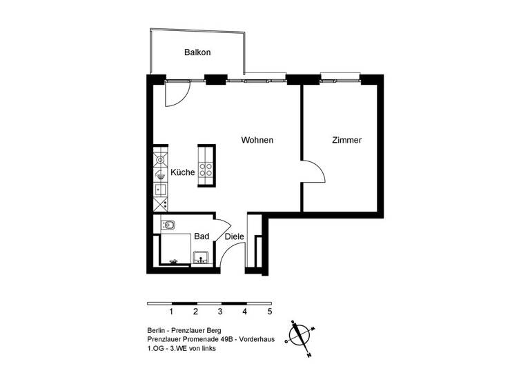 Wohnung zur Miete 1.250 € 2 Zimmer 55,5 m²<br/>Wohnfläche 1.<br/>Geschoss Prenzlauer Promenade 49B Heinersdorf Berlin 13089