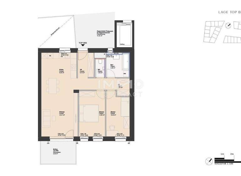 Wohnung zum Kauf - Erstbezug 315.000 € 3 Zimmer 74,6 m² Ufer Linz 4030