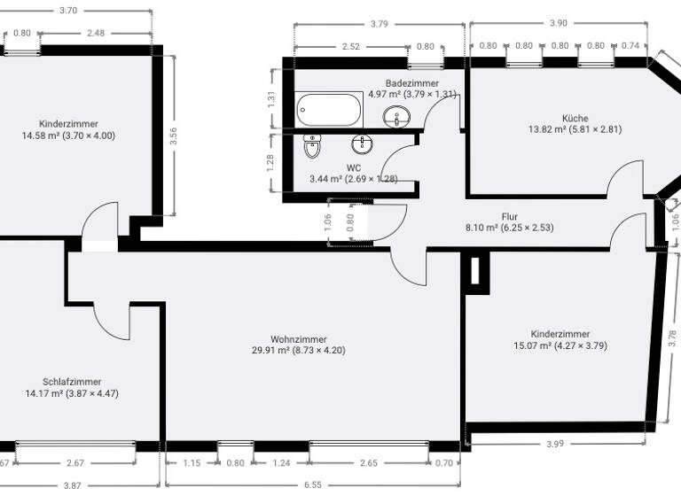 Wohnung zur Miete 550 € 4 Zimmer 100 m² EG Wilhelm-Stolle-Platz 3 Niederplanitz Zwickau 08062