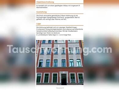 Wohnung zur Miete Tauschwohnung 409 € 2 Zimmer 42 m² 1. Geschoss Anger-Crottendorf Leipzig 04318