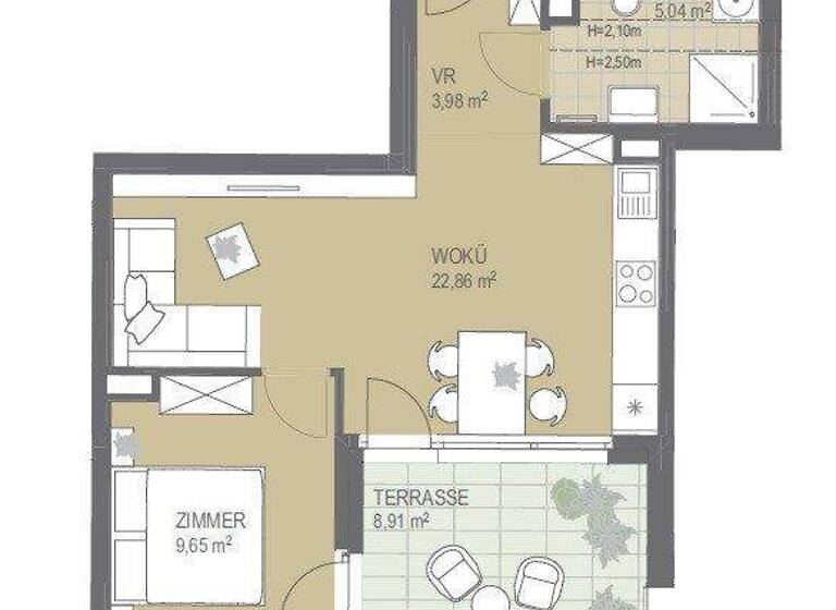 Wohnung zur Miete 738 € 2 Zimmer Dampfgasse Wien,Favoriten 1100