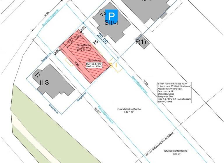 Grundstück zum Kauf 998.000 € 1.417 m² Grundstück Rahlstedt Hamburg / Rahlstedt 22143