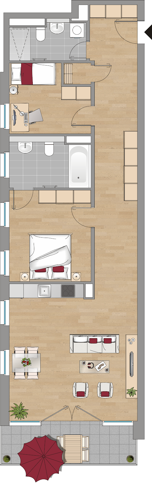 Wohnung zur Miete 1.270 € 3 Zimmer 93,6 m²<br/>Wohnfläche 3.<br/>Geschoss 01.02.2025<br/>Verfügbarkeit Rampische Straße 12 Innere Altstadt-Ost Dresden 01067