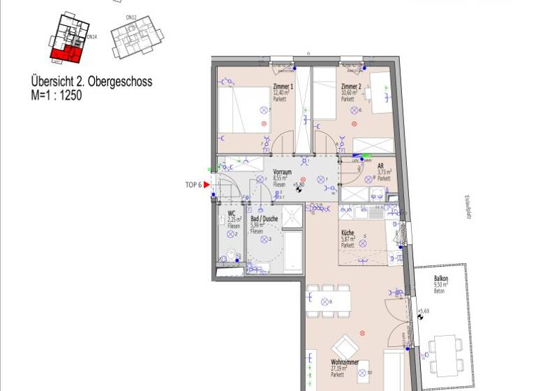 Wohnung zum Kauf - Erstbezug 349.800 € 3 Zimmer 76,5 m² 2. Geschoss Elisabeth Bollenberger - Gasse 10-14 Wiener Neustadt 2700