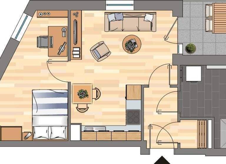 Wohnung zur Miete 599 € 2 Zimmer 47,4 m² EG Bert-Brecht-Straße 39 Südviertel Essen 45128