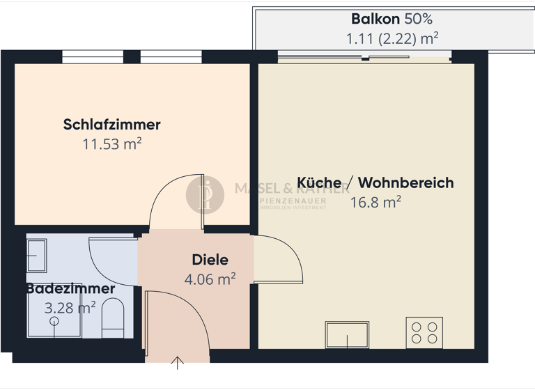 Wohnung zur Miete - Erstbezug 791 € 2 Zimmer 36,8 m² frei ab sofort Bad Aibling 83043