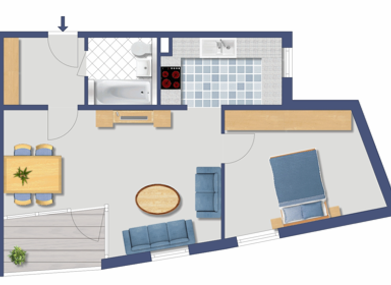 Wohnung zum Kauf provisionsfrei 262.600 € 2 Zimmer 56,4 m² 1. Geschoss Hasenheide 48 A Kreuzberg Berlin 10967