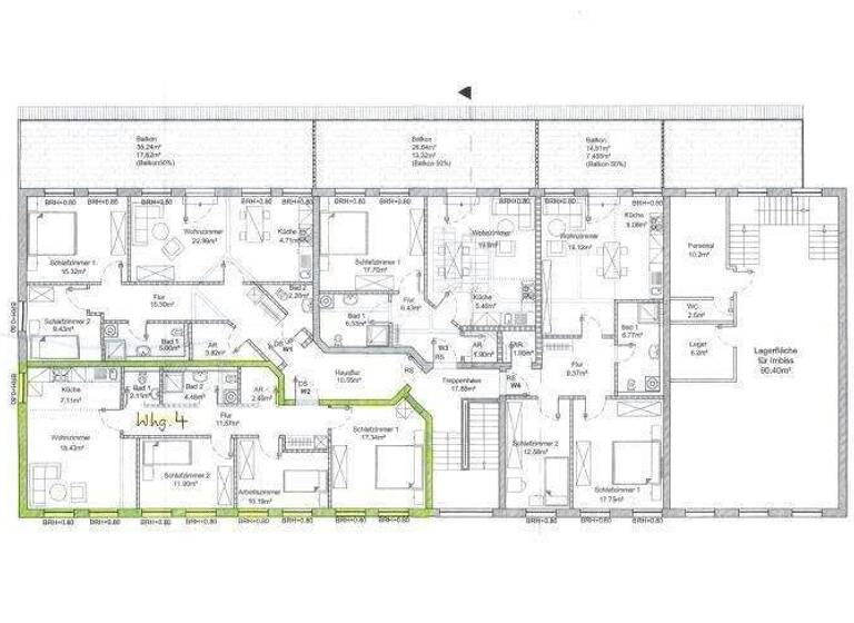 Wohnung zur Miete 660 € 4 Zimmer 85,6 m² 1. Geschoss frei ab sofort Rhinstraße 3 Rheinsberg 16831