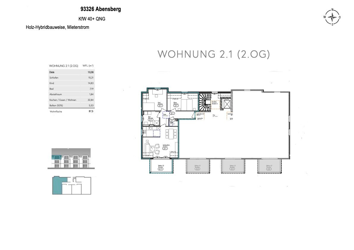 Wohnung zur Miete 1.200 € 3 Zimmer 88 m²<br/>Wohnfläche Abensberg Abensberg 93326