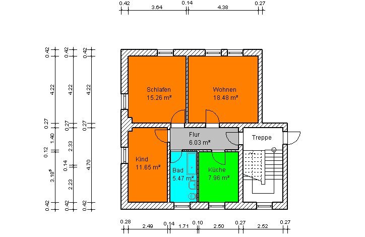 Wohnung zur Miete 495 € 3 Zimmer 66 m²<br/>Wohnfläche 2.<br/>Geschoss Str. d. Aufbaus 6 b Lübbenau Lübbenau/Spreewald 03222