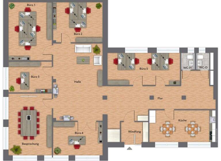 Bürofläche zur Miete 1.947 € 7 Zimmer 229 m² Bürofläche Paulsstadt Schwerin 19053