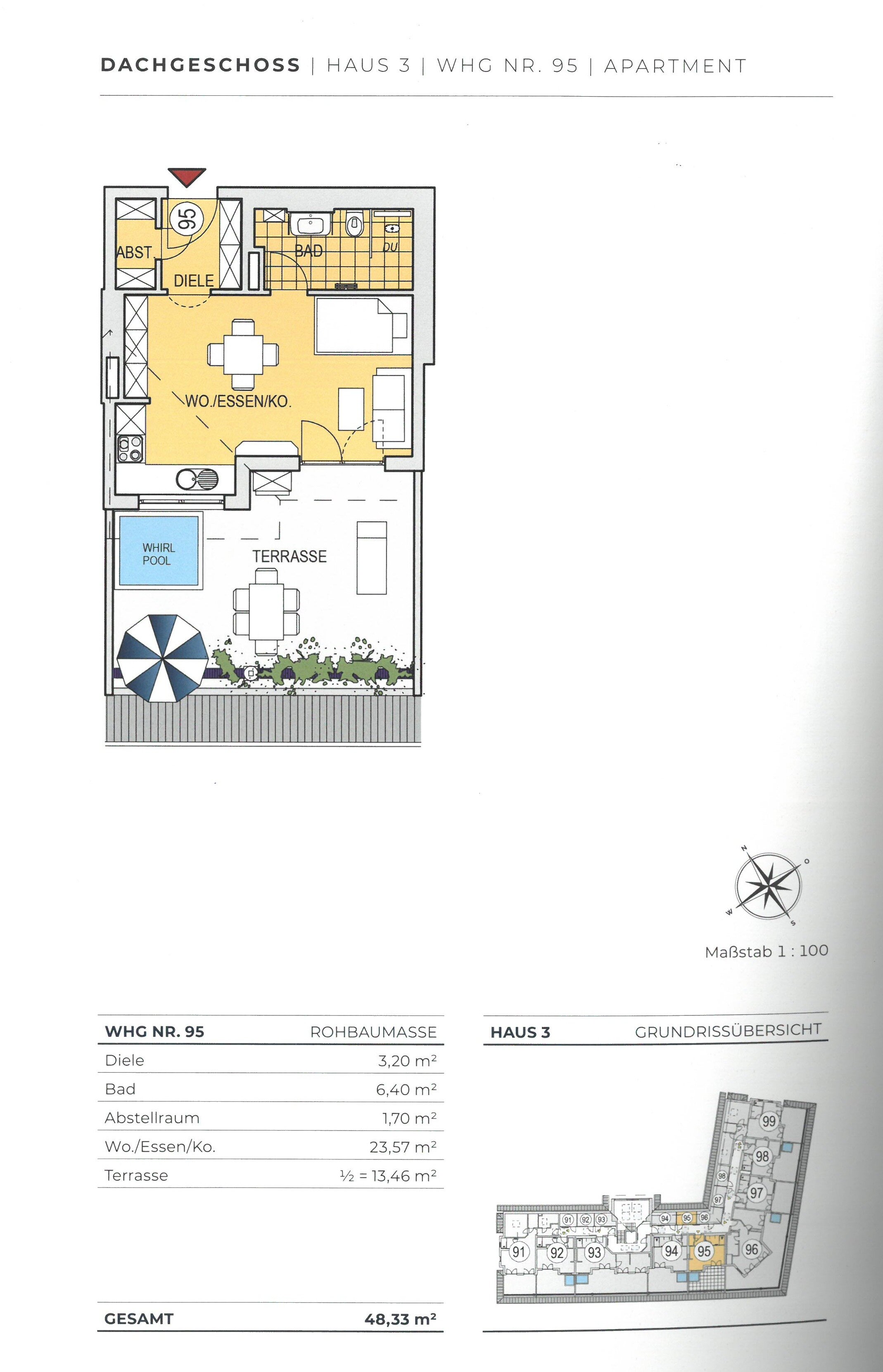 Terrassenwohnung zur Miete 860 € 1 Zimmer 48,3 m²<br/>Wohnfläche 3.<br/>Geschoss ab sofort<br/>Verfügbarkeit Hubertusstraße 51 Esting Olching 82140