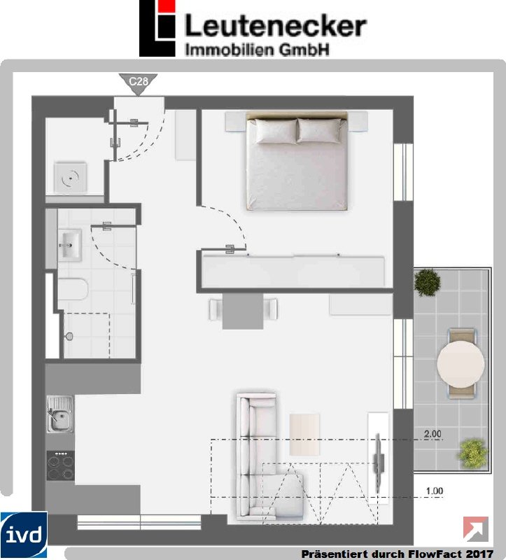 Wohnung zum Kauf provisionsfrei 389.000 € 2 Zimmer 55 m²<br/>Wohnfläche Aldingen 203 Remseck 71686