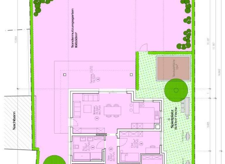 Terrassenwohnung zur Miete 1.950 € 4 Zimmer 104,3 m² EG Großreuth h d Veste Nürnberg 90425