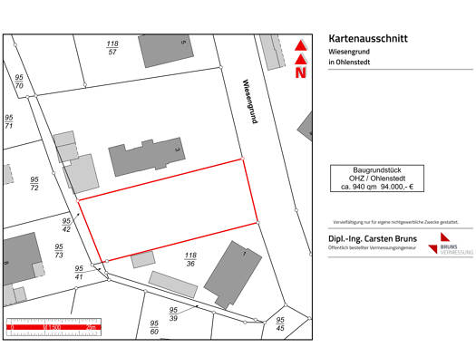 Grundstück zum Kauf provisionsfrei 94.000 € 940 m² Grundstück Wiesengrund Ohlenstedt Osterholz-Scharmbeck 27711