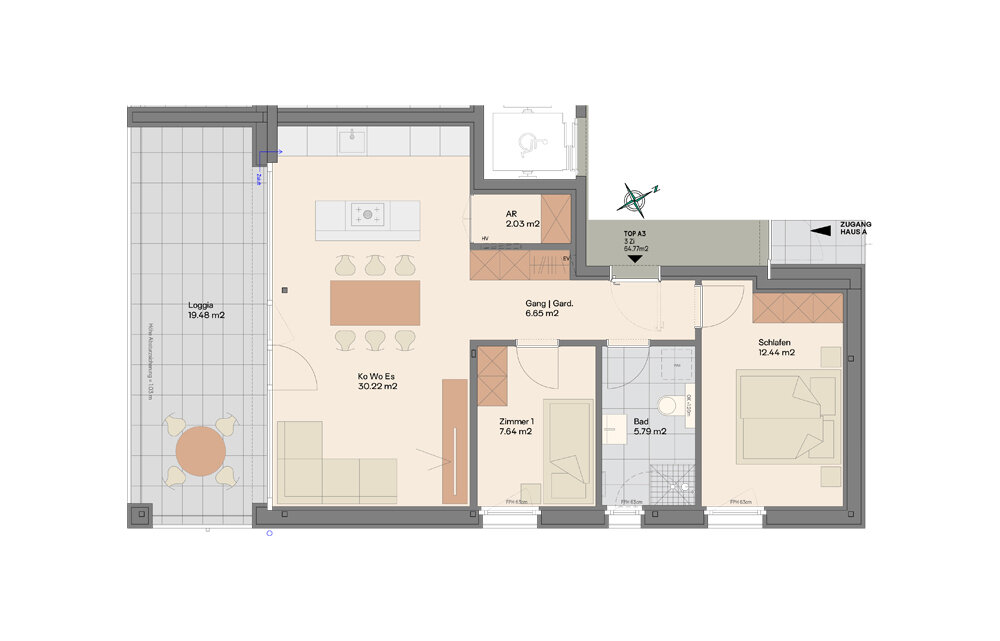 Terrassenwohnung zum Kauf provisionsfrei 441.000 € 3 Zimmer 64,8 m²<br/>Wohnfläche 1.<br/>Geschoss Ziggamweg 212a und 212b St. Gallenkirch 6791