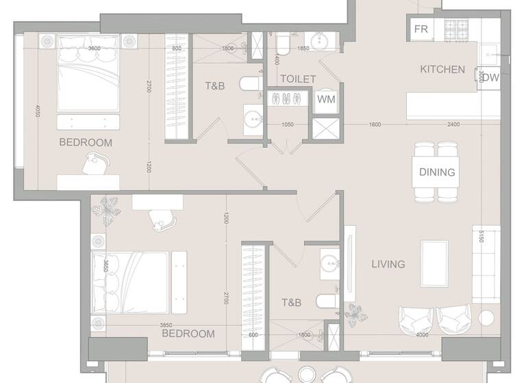Wohnung zum Kauf provisionsfrei 389.850 € 3 Zimmer 117,4 m² Dubai 00000