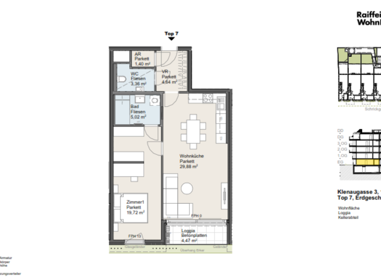 Wohnung zum Kauf provisionsfrei 367.100 € 2 Zimmer 64 m² EG Wien 1220