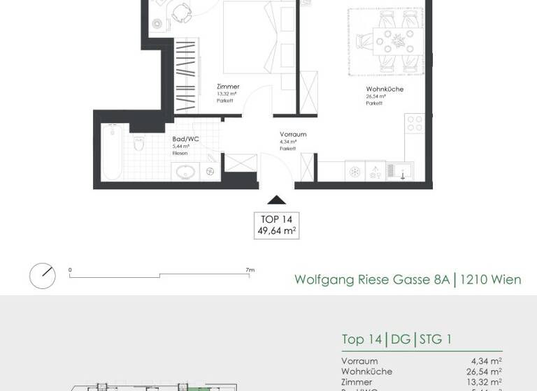 Wohnung zum Kauf - Erstbezug provisionsfrei 309.000 € 2 Zimmer 49,6 m² 2. Geschoss Wolfgang-Riese-Gasse 8A Wien 1210