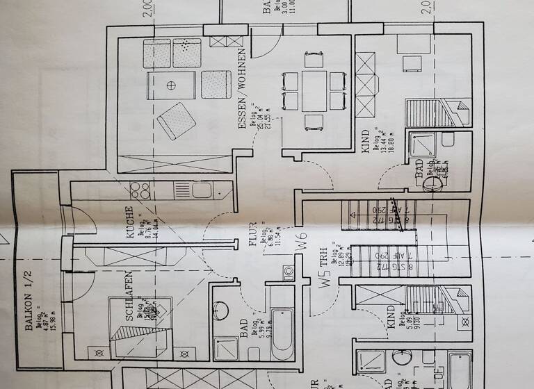 Wohnung zur Miete 650 € 3 Zimmer 87 m² Geschoss 1/2 frei ab 31.07.2026 Parkstrasse 14 Mittelbach Chemnitz 09224