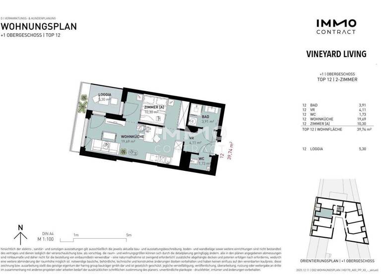 Wohnung zum Kauf - Erstbezug 285.500 € 2 Zimmer 39,7 m² 1. Geschoss Wien 1190