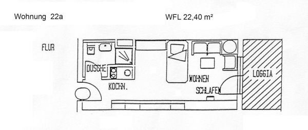 Wohnung zur Miete 112 € 1 Zimmer 22,4 m²<br/>Wohnfläche 1.<br/>Geschoss Carl-von-Ossietzky-Str. 200c Gablenz 245 Chemnitz 09127