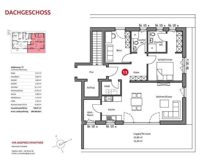 Wohnung zum Kauf provisionsfrei 399.000 € 3 Zimmer 101 m² 3. Geschoss frei ab sofort Prümer Straße 2 Hillesheim 54576