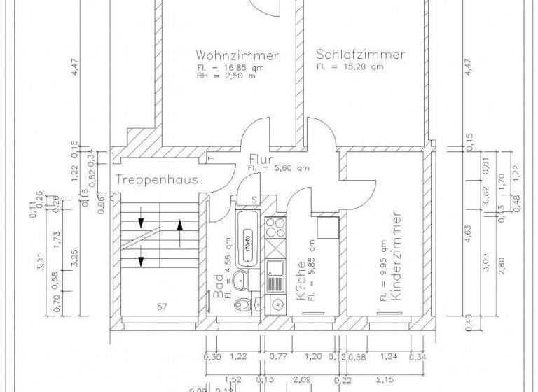 Wohnung zur Miete 345 € 3 Zimmer 59,5 m² 1. Geschoss Stollberger Str. 57 Kapellenberg Chemnitz 09119