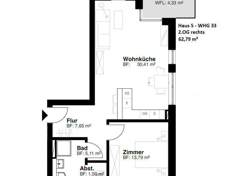 Wohnung zur Miete 855 € 2 Zimmer 62,8 m² 3. Geschoss frei ab 01.06.2026 Elmshorner Str. 85 Pinneberg 25421
