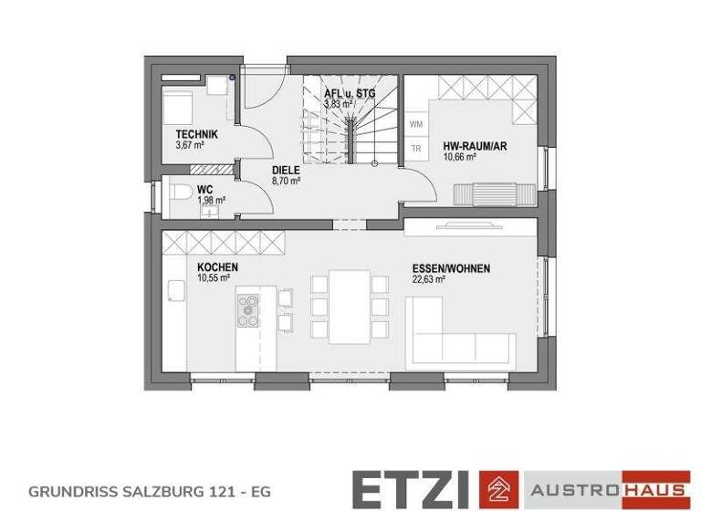 Einfamilienhaus zum Kauf - Erstbezug provisionsfrei 379.725 € 3 Zimmer 121 m² 983 m² Grundstück Taufkirchen an der Pram 4775