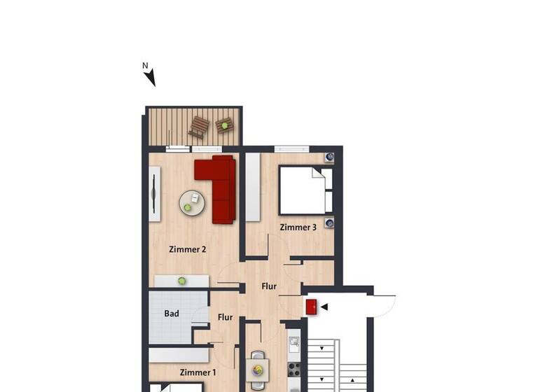 Wohnung zur Miete 468 € 3 Zimmer 63,2 m² 1. Geschoss frei ab 31.07.2026 Hubertusstr. 3 Tiergartenbreite Wolfsburg 38448