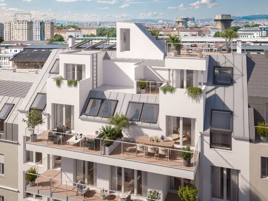 Terrassenwohnung zum Kauf - Neubau 709.300 € 4 Zimmer 71,6 m² 7. Geschoss Wien, Brigittenau 1200