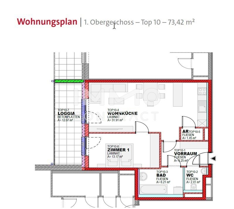 Wohnung zur Miete 1.036 € 2 Zimmer 74 m²<br/>Wohnfläche Wiener Neustadt 2700