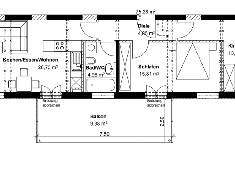Wohnung zur Miete 900 € 3 Zimmer 75 m² Geschoss 1/3 frei ab sofort Berg Donauwörth 86609